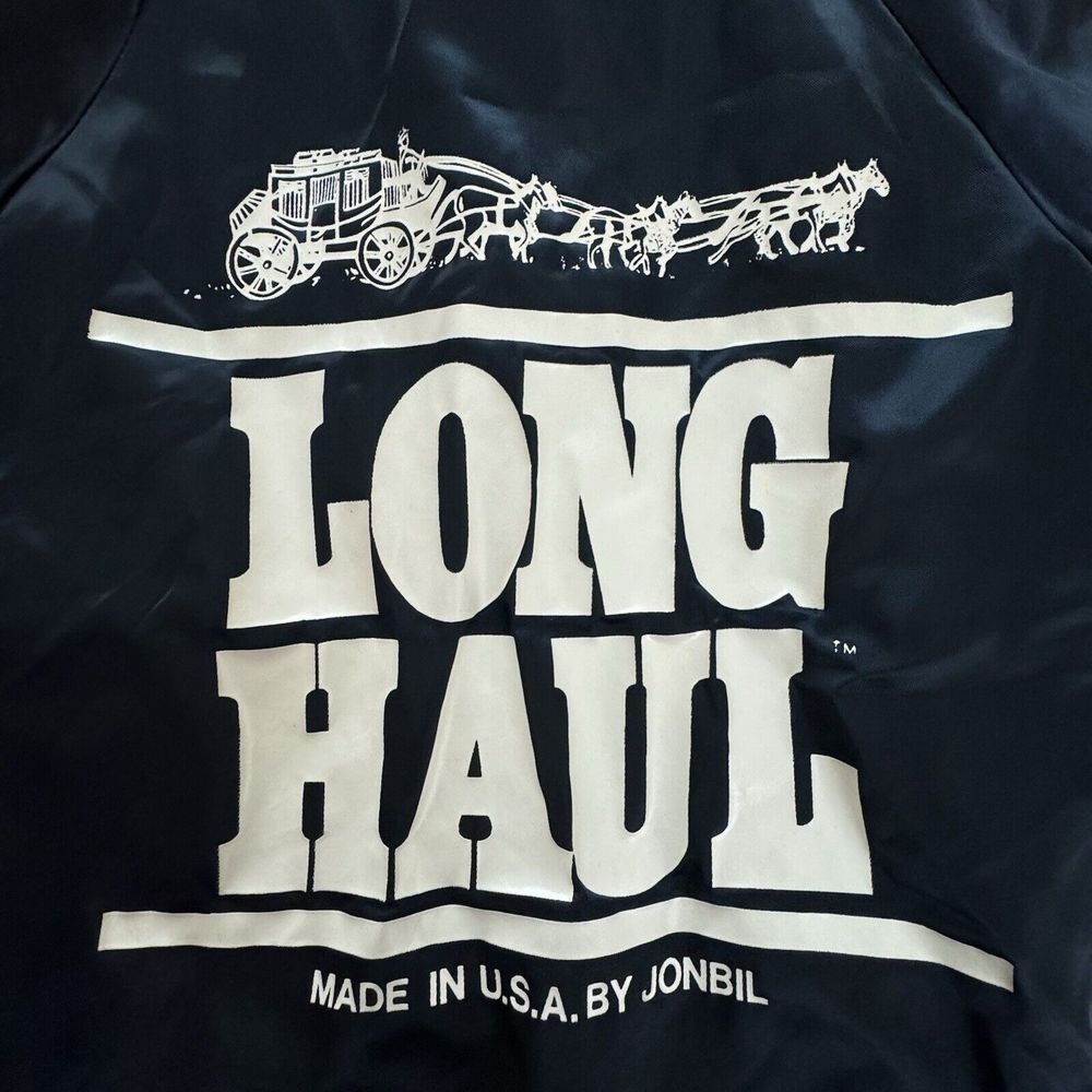 Vintage Jonbil Long Haul Trucker Workwear Nylon Jacket Button Up Coat Size XL